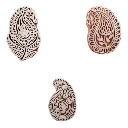 Set of 3 Piece New Mix Wooden Printing Block